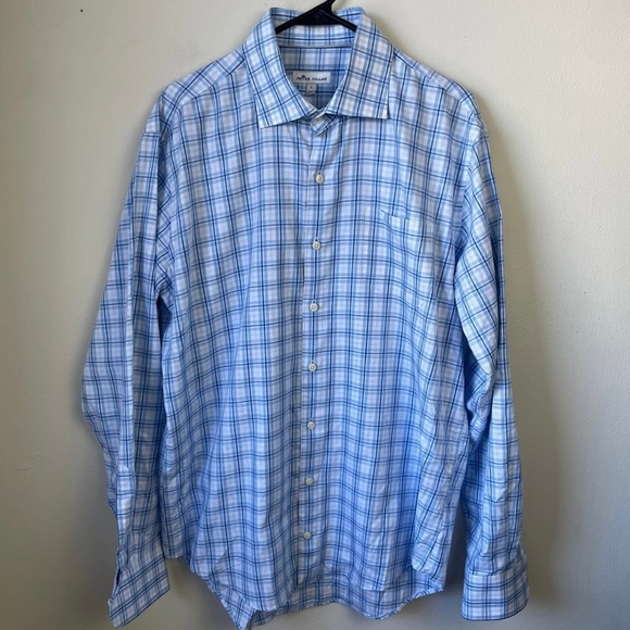 Peter Millar Crown Warren Tartan Shirt Button Plaid Long Sleeve Career Pocket - Picture 4 of 9